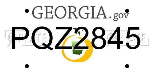 PQZ2845 Georgia License Plate