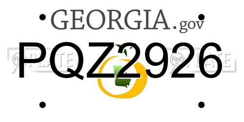 PQZ2926 Georgia License Plate