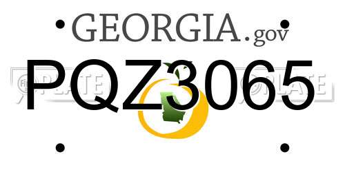 PQZ3065 Georgia License Plate