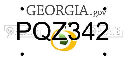 PQZ342 Georgia License Plate
