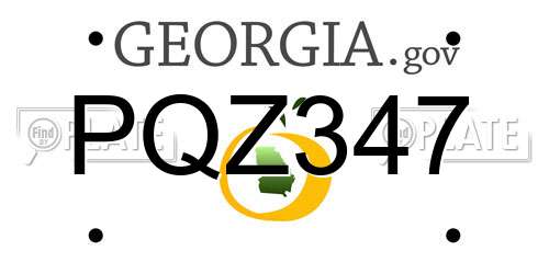 PQZ347 Georgia License Plate