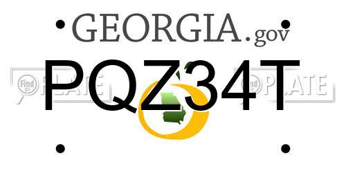 PQZ34T Georgia License Plate
