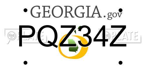 PQZ34Z Georgia License Plate