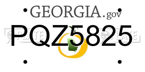 PQZ5825 Georgia License Plate