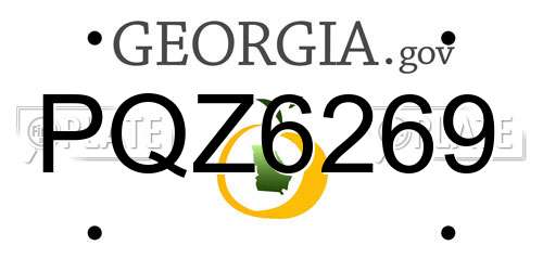 PQZ6269 Georgia License Plate