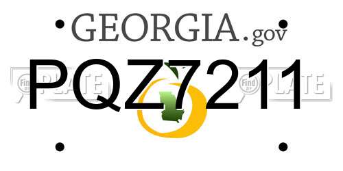 PQZ7211 Georgia License Plate