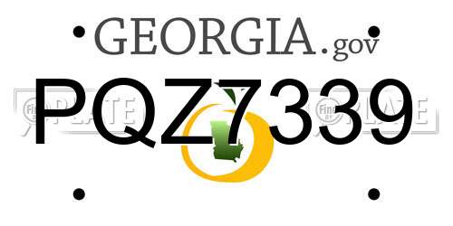 PQZ7339 Georgia License Plate