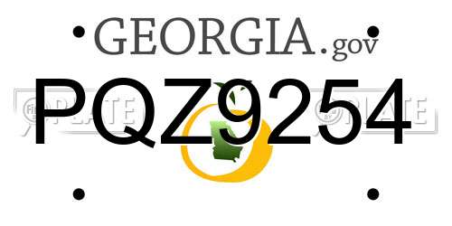PQZ9254 Georgia License Plate