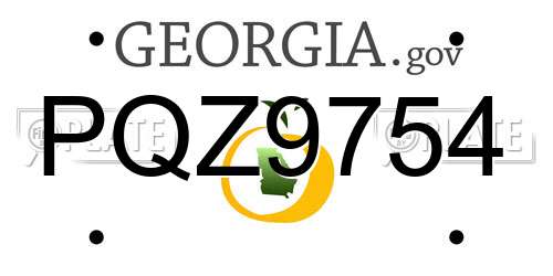PQZ9754 Georgia License Plate