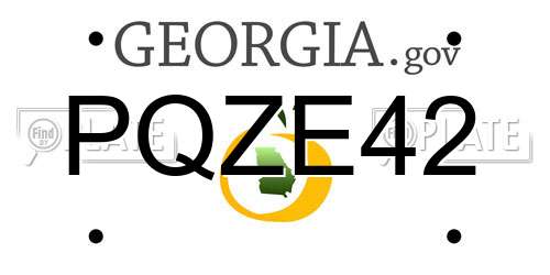 PQZE42 Georgia License Plate