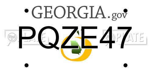 PQZE47 Georgia License Plate