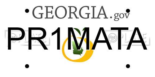 PR1MATA Georgia License Plate