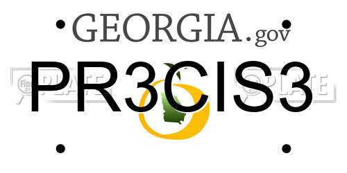 PR3CIS3 Georgia License Plate