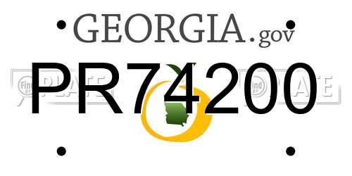 PR74200 Georgia License Plate