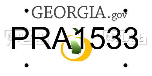 PRA1533 Georgia License Plate