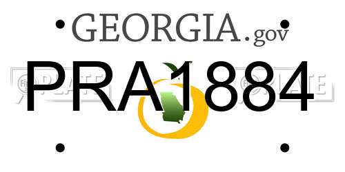 PRA1884 Georgia License Plate