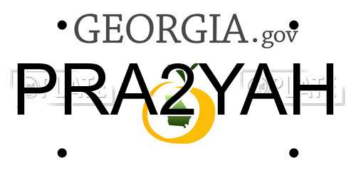 PRA2YAH Georgia License Plate