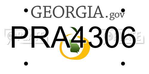 PRA4306 Georgia License Plate