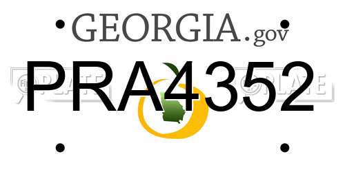PRA4352 Georgia License Plate