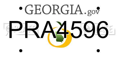 PRA4596 Georgia License Plate