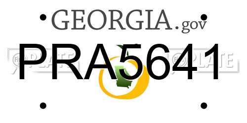 PRA5641 Georgia License Plate
