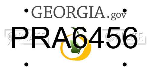 PRA6456 Georgia License Plate