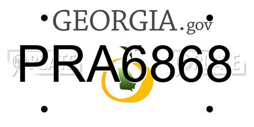 PRA6868 Georgia License Plate