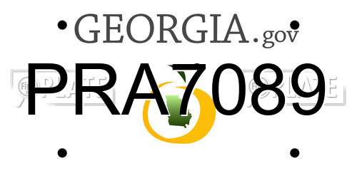 PRA7089 Georgia License Plate