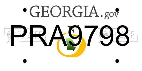 PRA9798 Georgia License Plate