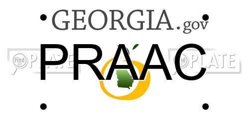 PRAAC Georgia License Plate