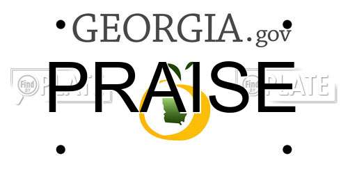 PRAISE Georgia License Plate