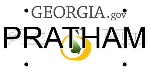 PRATHAM Georgia License Plate