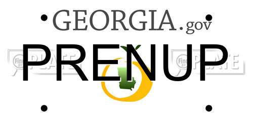 PRENUP Georgia License Plate