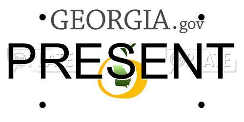 PRESENT Georgia License Plate