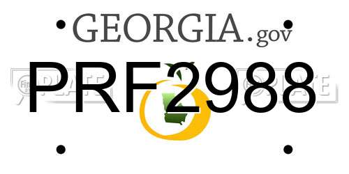 PRF2988 Georgia License Plate
