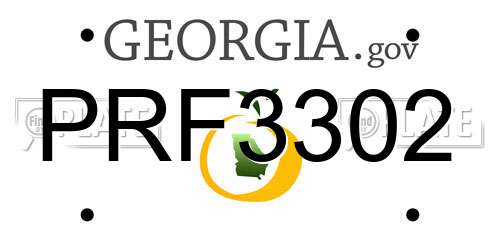 PRF3302 Georgia License Plate