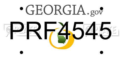 PRF4545 Georgia License Plate