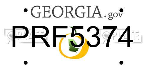 PRF5374 Georgia License Plate