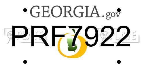 PRF7922 Georgia License Plate