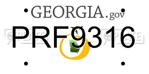 PRF9316 Georgia License Plate