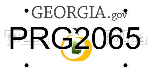 PRG2065 Georgia License Plate