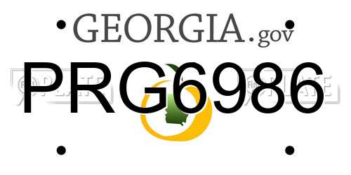 PRG6986 Georgia License Plate