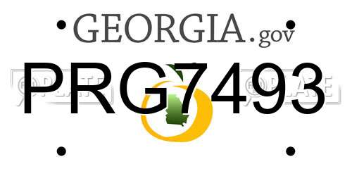 PRG7493 Georgia License Plate