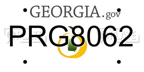 PRG8062 Georgia License Plate