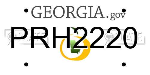 PRH2220 Georgia License Plate