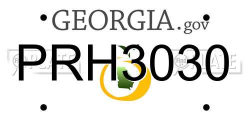 PRH3030 Georgia License Plate