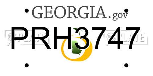 PRH3747 Georgia License Plate