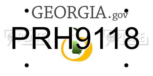PRH9118 Georgia License Plate