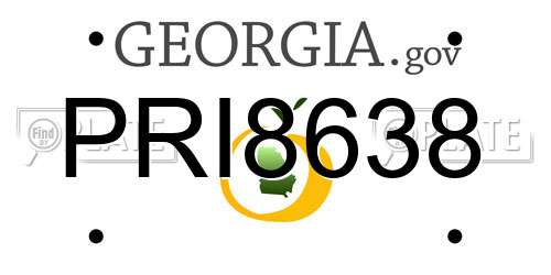 PRI8638 Georgia License Plate