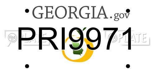 PRI9971 Georgia License Plate
